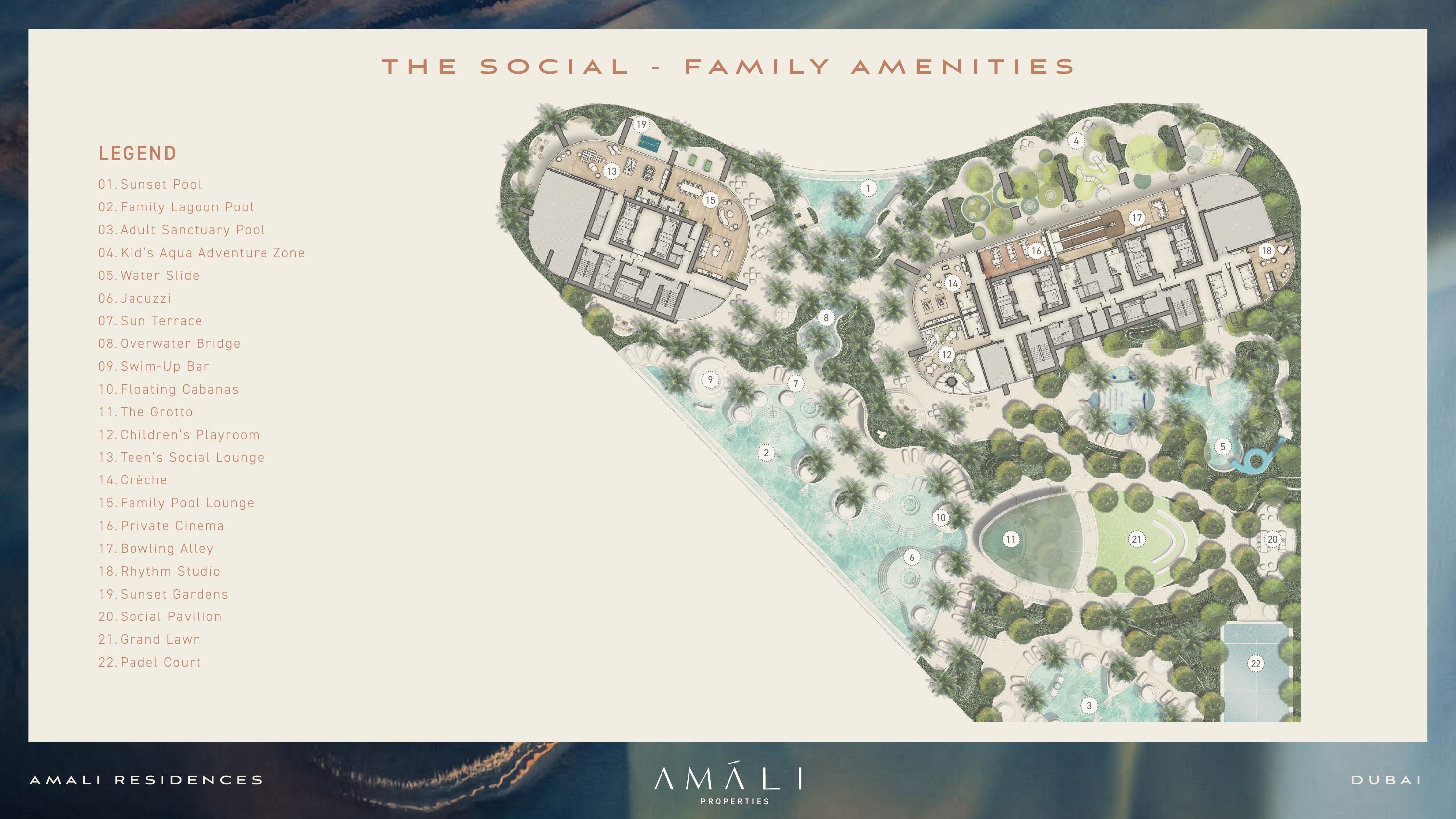 The Social · Level 6 family amenities plan